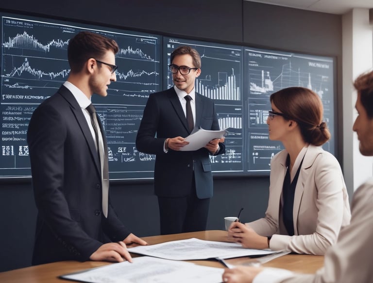 An illustration of a business consultant providing analysis.