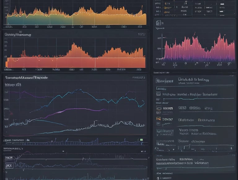 A laboratory setting featuring a large, square room with padded, soundproof walls arranged in a grid pattern. In the foreground, a large directional antenna or device with wires is positioned on a wooden stand. In the center of the room, blue foam pyramids are arranged on a platform, likely used for acoustic testing, with some red cubes and additional equipment in the background.