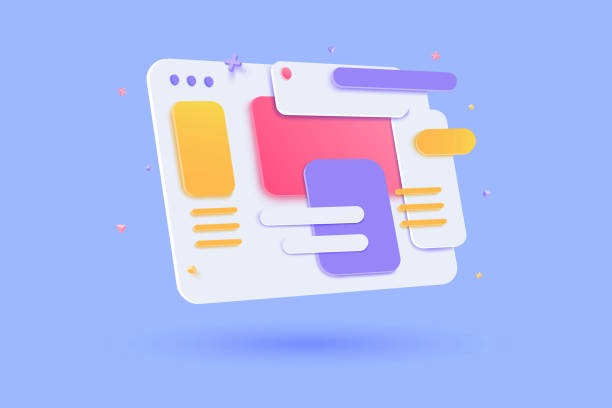 a flat - layd icon with a colorful abstract design