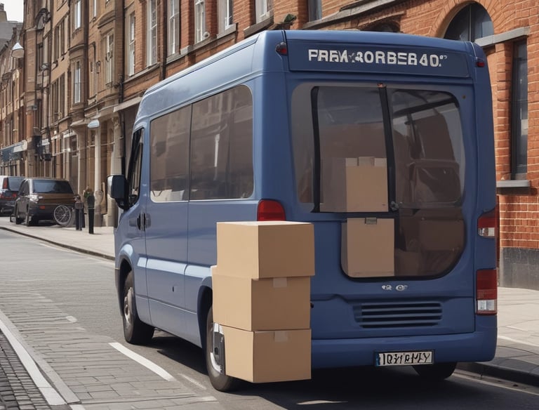 A bustling indoor market scene with many people engaged in buying and selling activities. There are stacks of packaged goods and containers around, and vendors are interacting with customers. The structure suggests a large warehouse with numbered sections on the pillars.