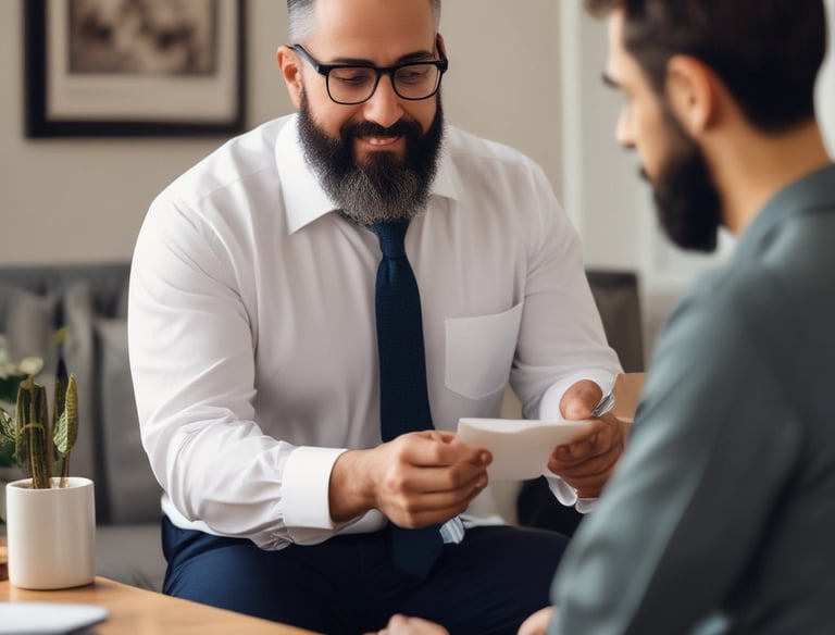 Three pieces of paper arranged vertically feature the words 'dialectical', 'behaviour', and 'therapy'. The background is a plain light gray.