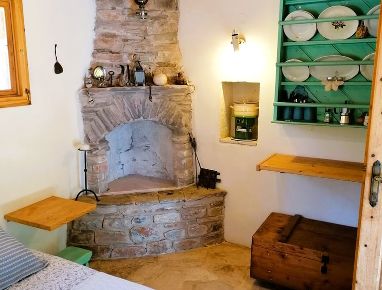 Open haard vakantiehuisje