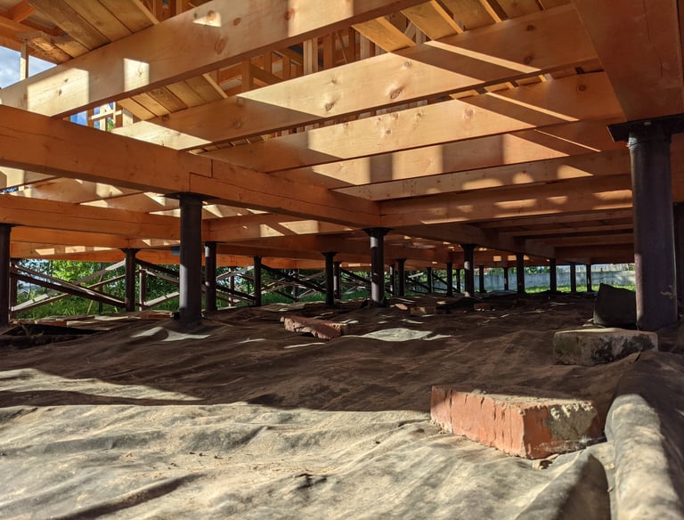 foundation repair and construction under a house