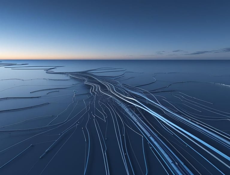 a view of a body of water with a train track running through it