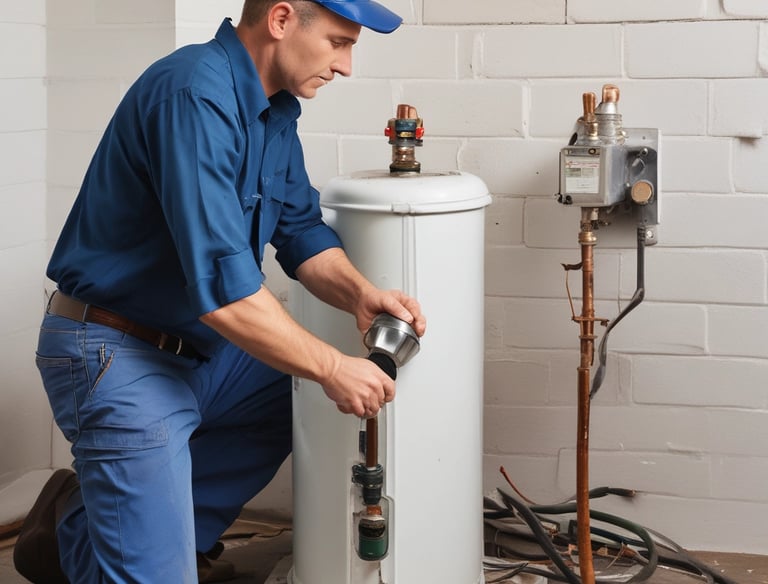 a man riding a skateboard down a street next to tall buildings