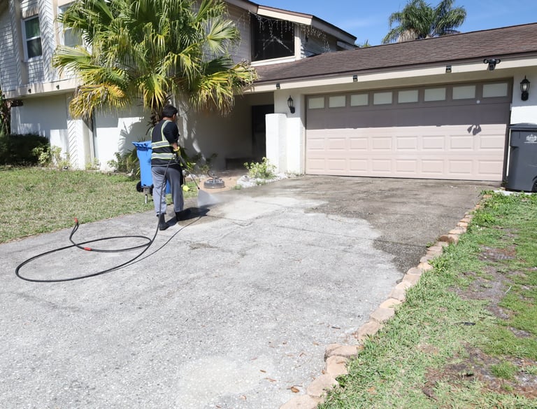 Pressure washing Driveway
