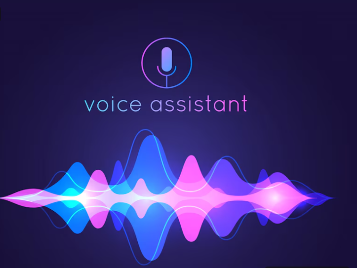 Futuristic AI assistant with glowing blue lines