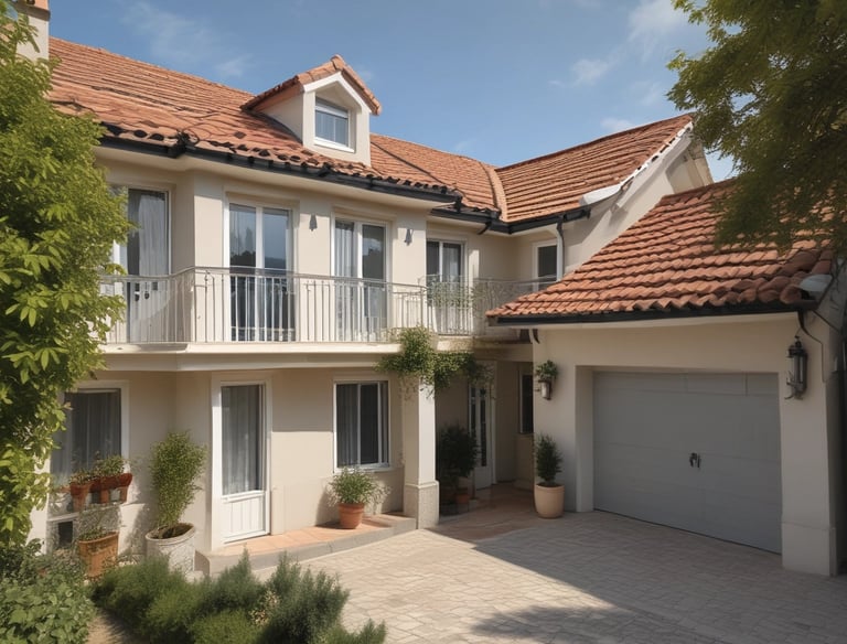 a man walking down a street next to a tall building