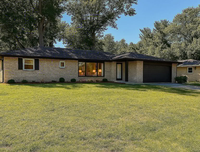 a house with a driveway and a driveway with a driveway