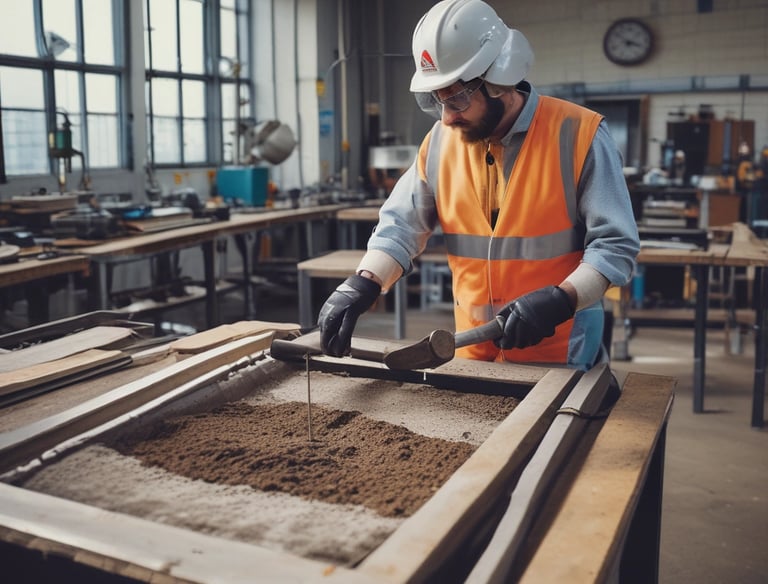 a man riding a skateboard down a street next to tall buildings