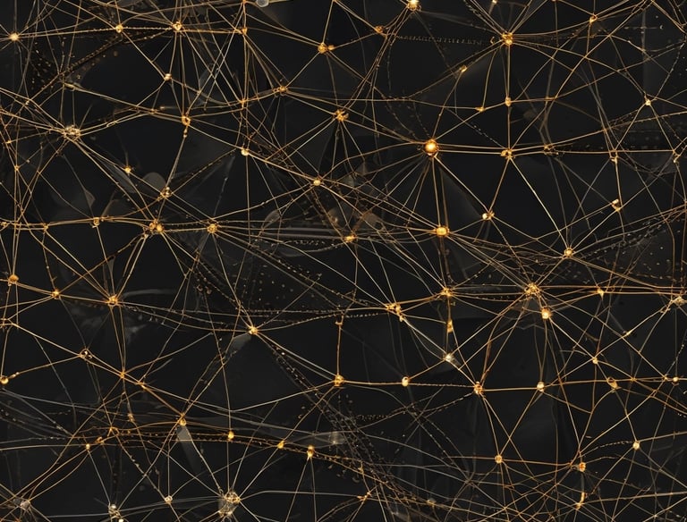 a gold and blue swirl on a black background