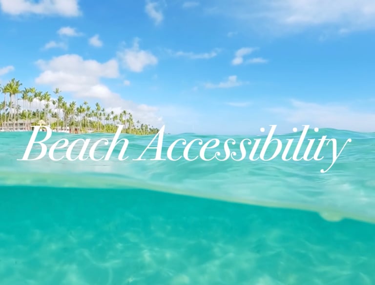 a beach with palm trees and a blue sky at cala sahl hasheesh