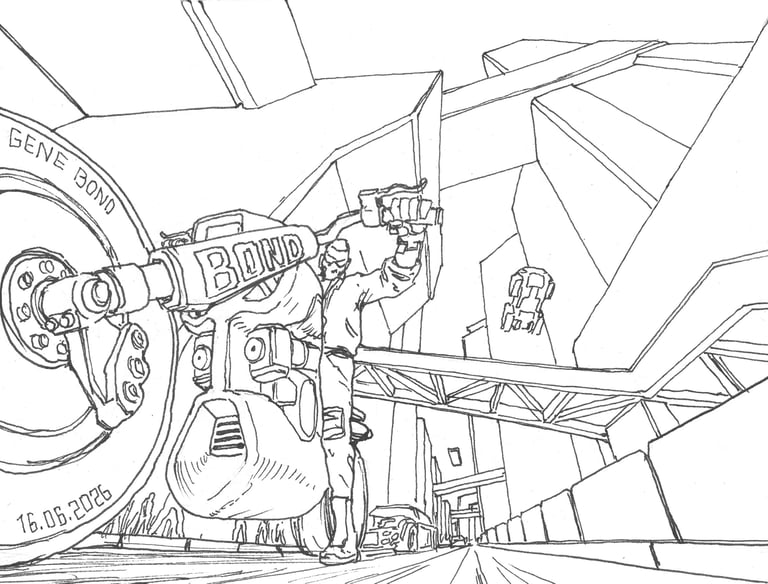 Cyberpunk motorcycle gene bond