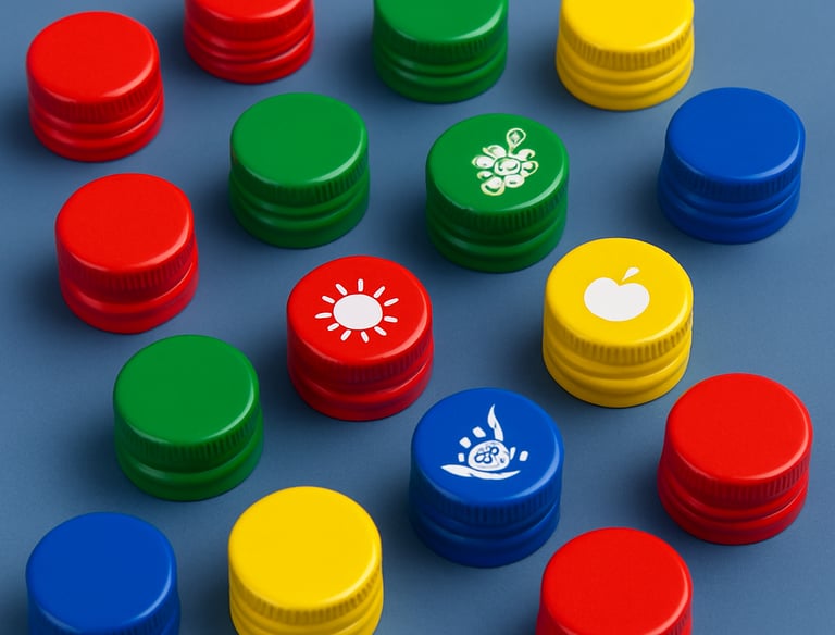 colorful and logo caps