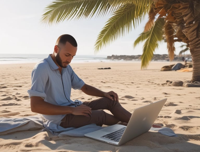 Scrabble tiles arranged to spell 'ONLINE MARKETING' on a wooden table with a textured surface.