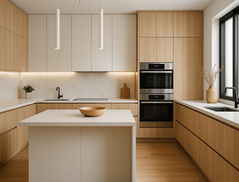 Cocina abierta integrada en salón