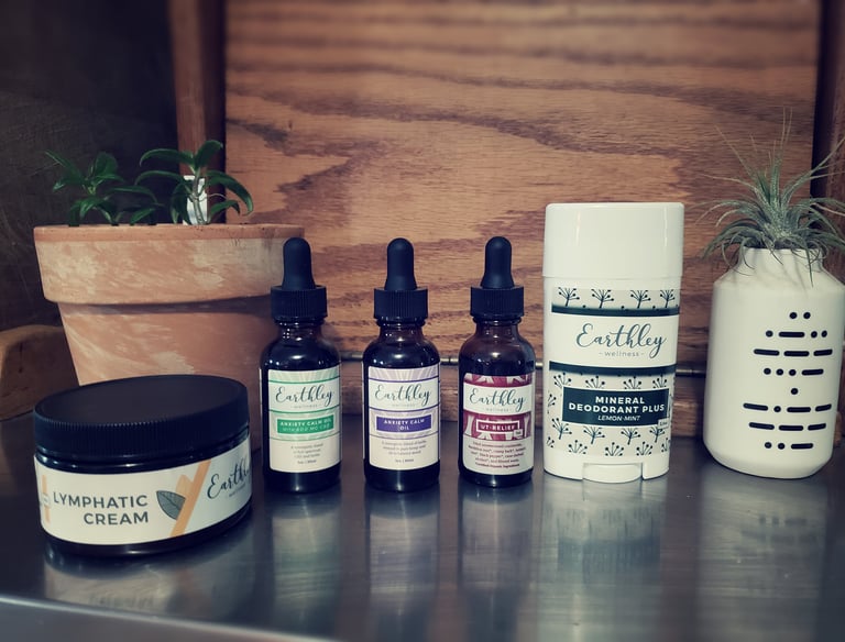 a variety of skin care products on a table
