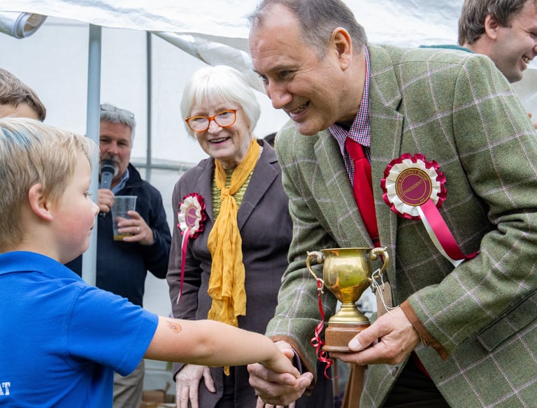 Presidents handing out awards at Cwmdu Show in Mid Wales