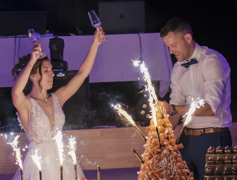 mariage Eva Vincent pièce montée