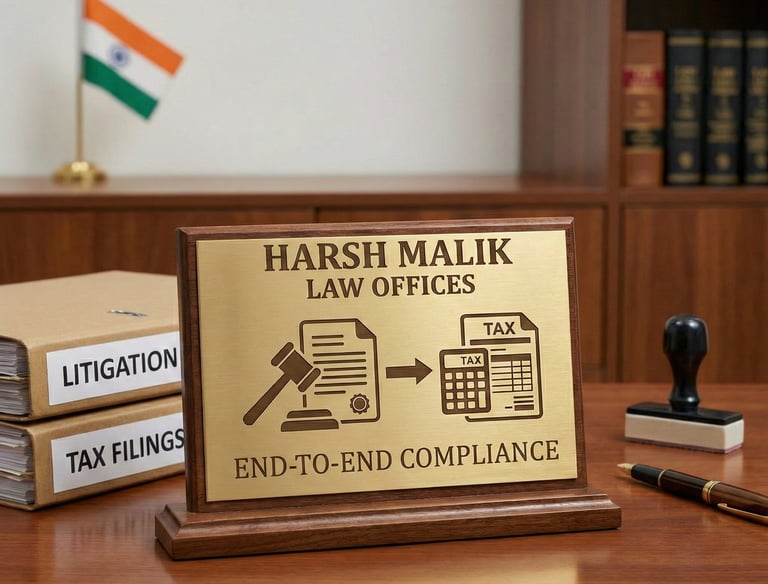End-to-end legal compliance and tax return filing at Harsh Malik Law.