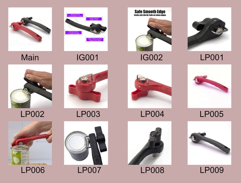 Sample product images layed out on a a pdf to show the item from all angles.