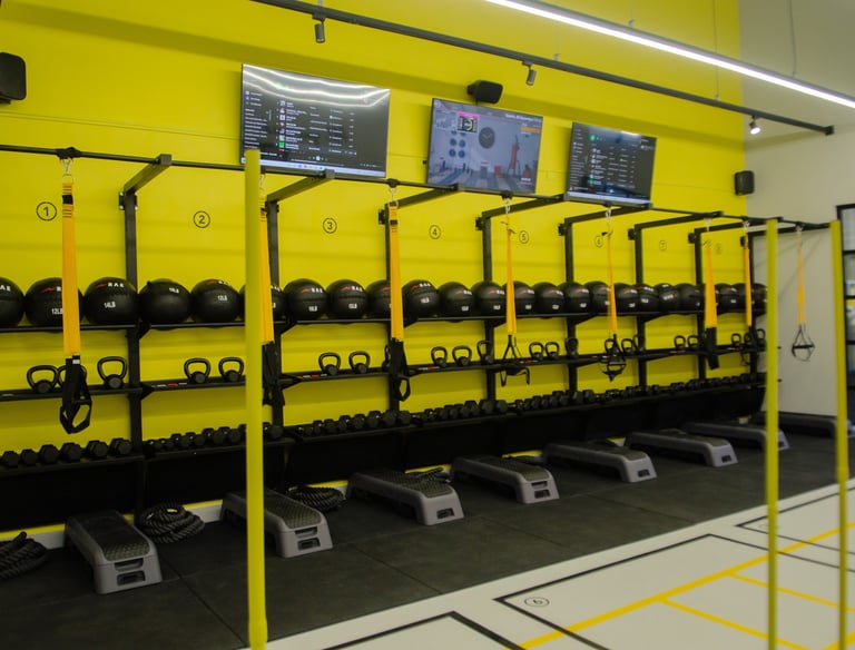 Foto de equipamentos de academia