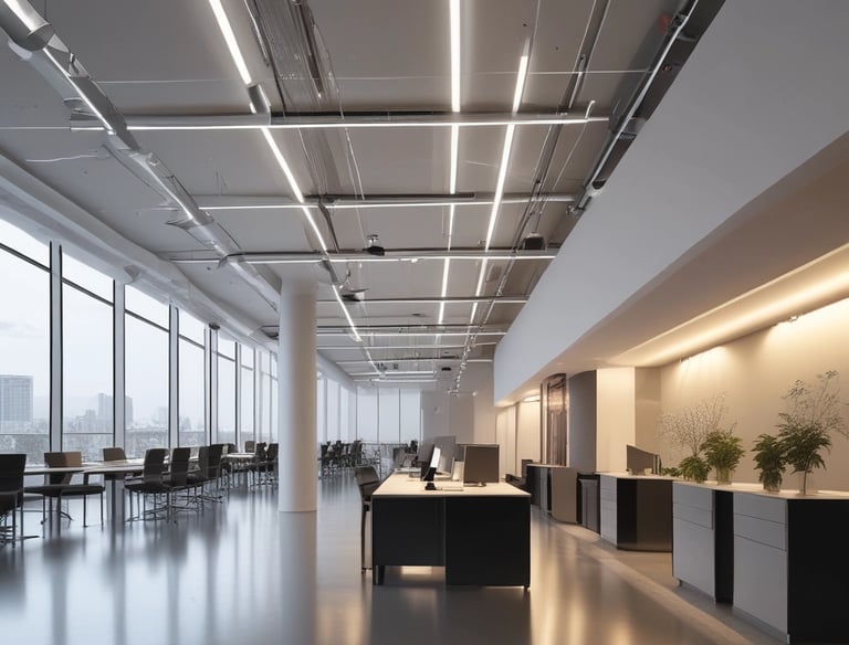 Close-up of Loxone control panel with illuminated indicators.