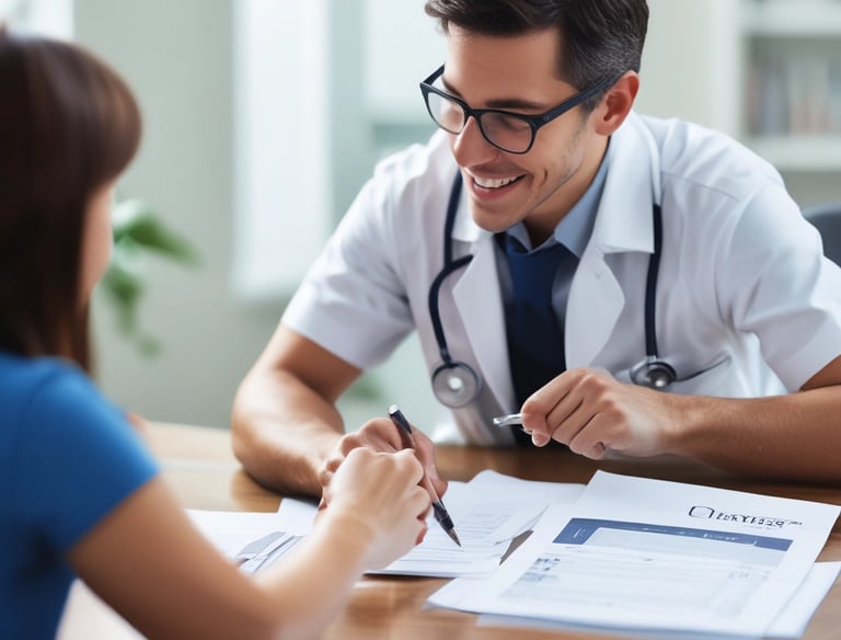 A car driving on a scenic road representing auto insurance.