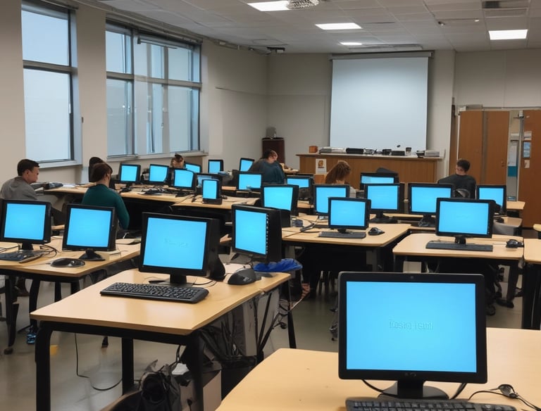 A person is seated at a desk, filling out a standardized test or exam form. The paper has multiple-choice questions and sections for responses. The individual appears focused, using a pen to mark answers.