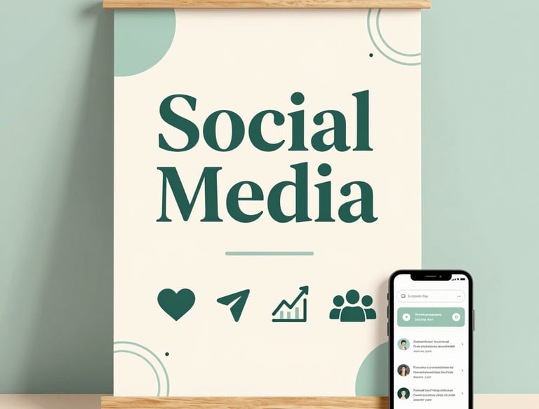 Block letters spelling 'SOCIAL MEDIA' arranged on a dark textured background.