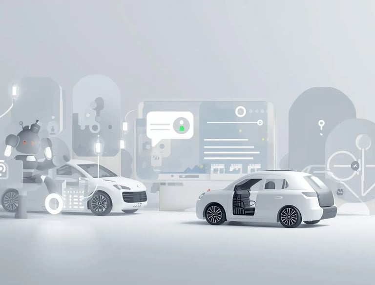 a car with a robot on it