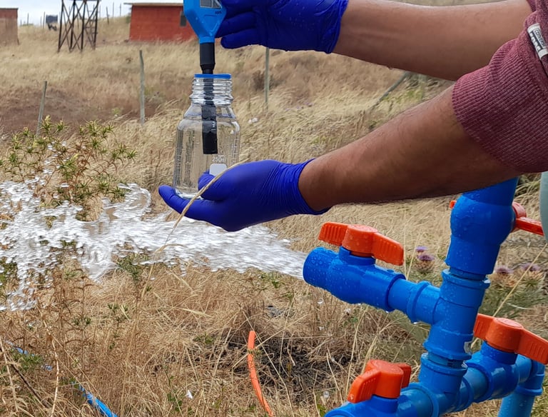 toma de muestra de agua