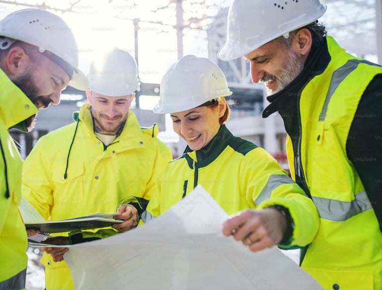 alt="Ingénieur en génie civil sur un chantier de construction - Recrutement BTP Amployer"