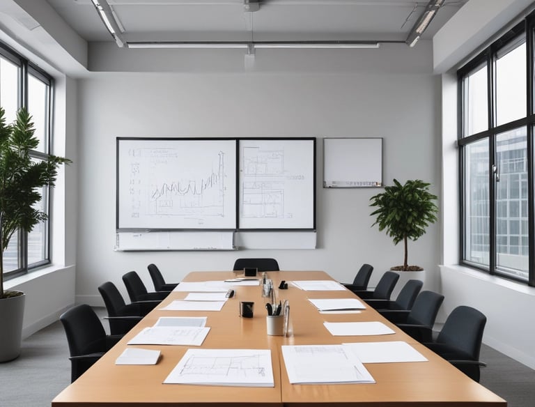 A modern retail store featuring a prominent illuminated logo on the front. The building's large glass facade reveals a spacious interior with a high ceiling and bright lighting. Customers are visible inside, engaged in various activities.