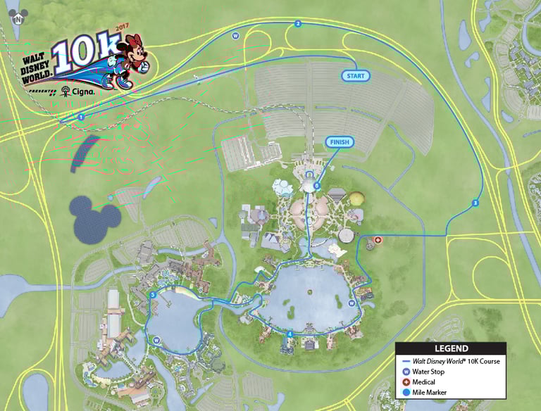 2017 runDisney Walt Disney World Marathon Weekend 10K Course Map