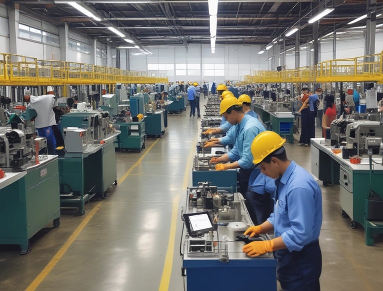 An image of a worker using safety equipment in a harsh industrial setting.