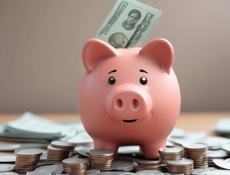 The scene includes a dimly lit workspace with a focus on tax-related documents, a pen, and a mug. The documents are prominently featured on the table, indicating a financial or tax preparation setting.