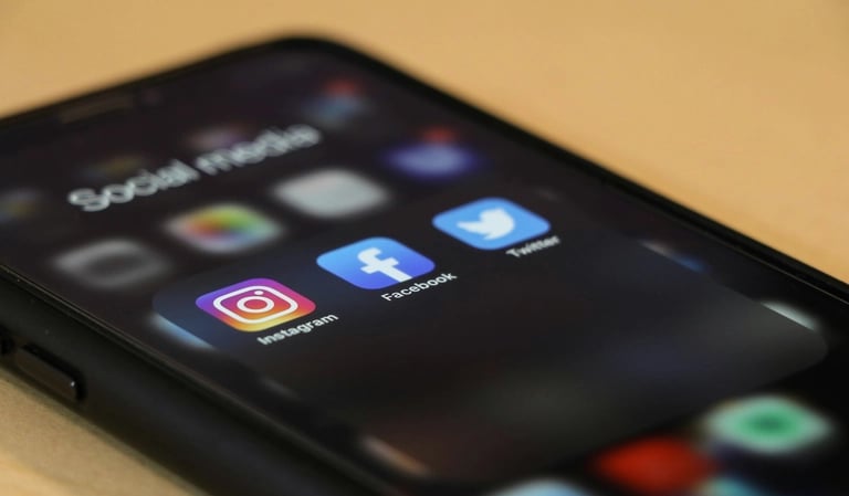phone with social media apps
