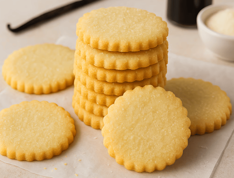 a stack of cookies with a knife and a knife on a table