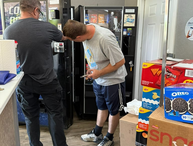 Eckles Vending setting up vending machines in East Texas