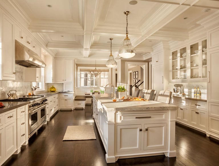 Handyman assisting with kitchen renovation in a London home, including cabinetry and countertops