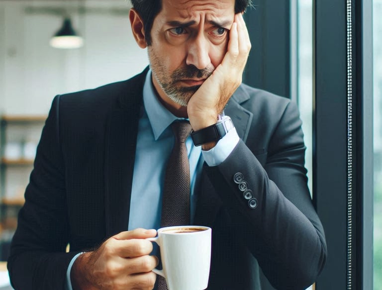 homem de meia idade preocupado