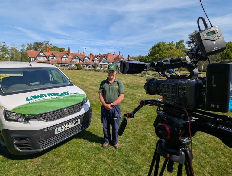 Video production crew at a care home