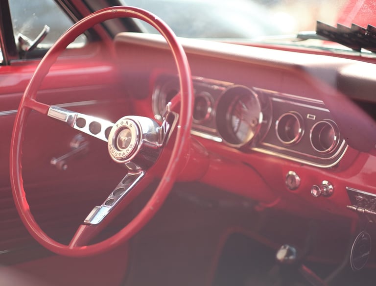 industrial design example - inside of red car