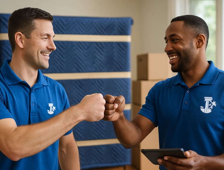 Trusted team - Movers fist bumping