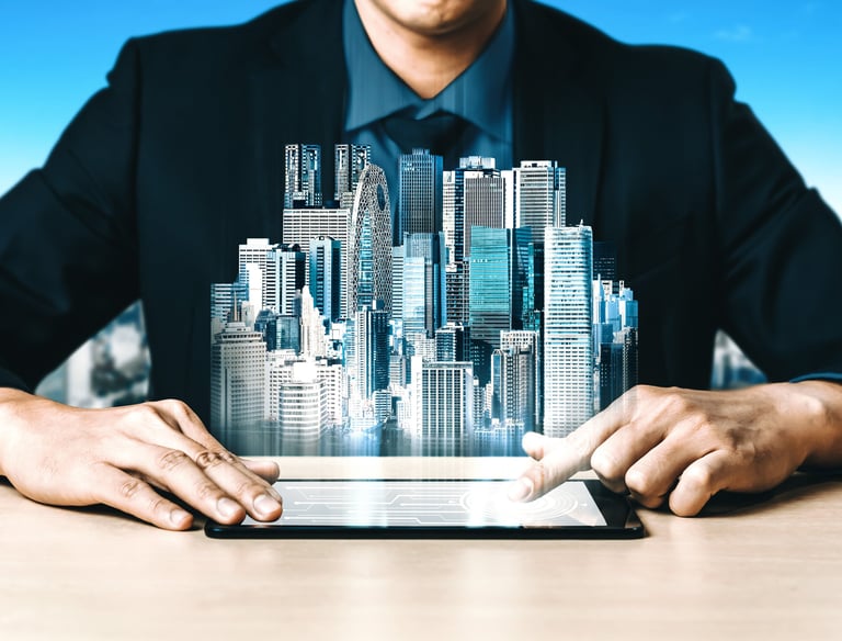 Real estate agent showing a property and financial advisor at work