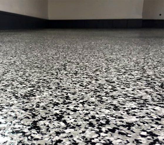 Domino Flake Floor in Grand Island Home