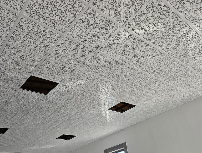 stropiyer dekoratif sıva karolam tavan taşyünü ısı ses yalıtım alüminyum gizli ışık led