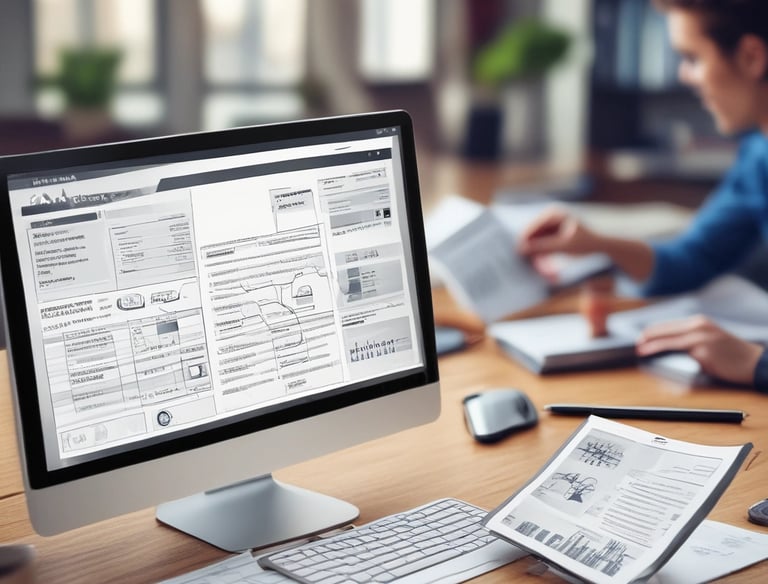 A team member analyzing fresh lead data on multiple screens in a modern office.