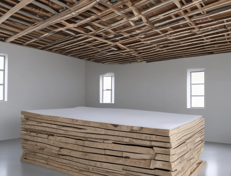 Photo of a team installing insulation in a building.